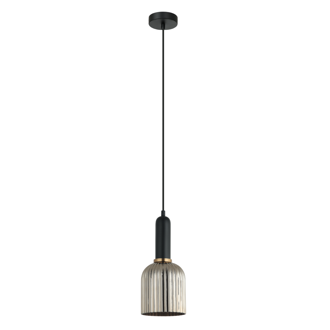 VINTAJ: Retro Interior Ellipse Shape Ribbed Glass Pendant Lights