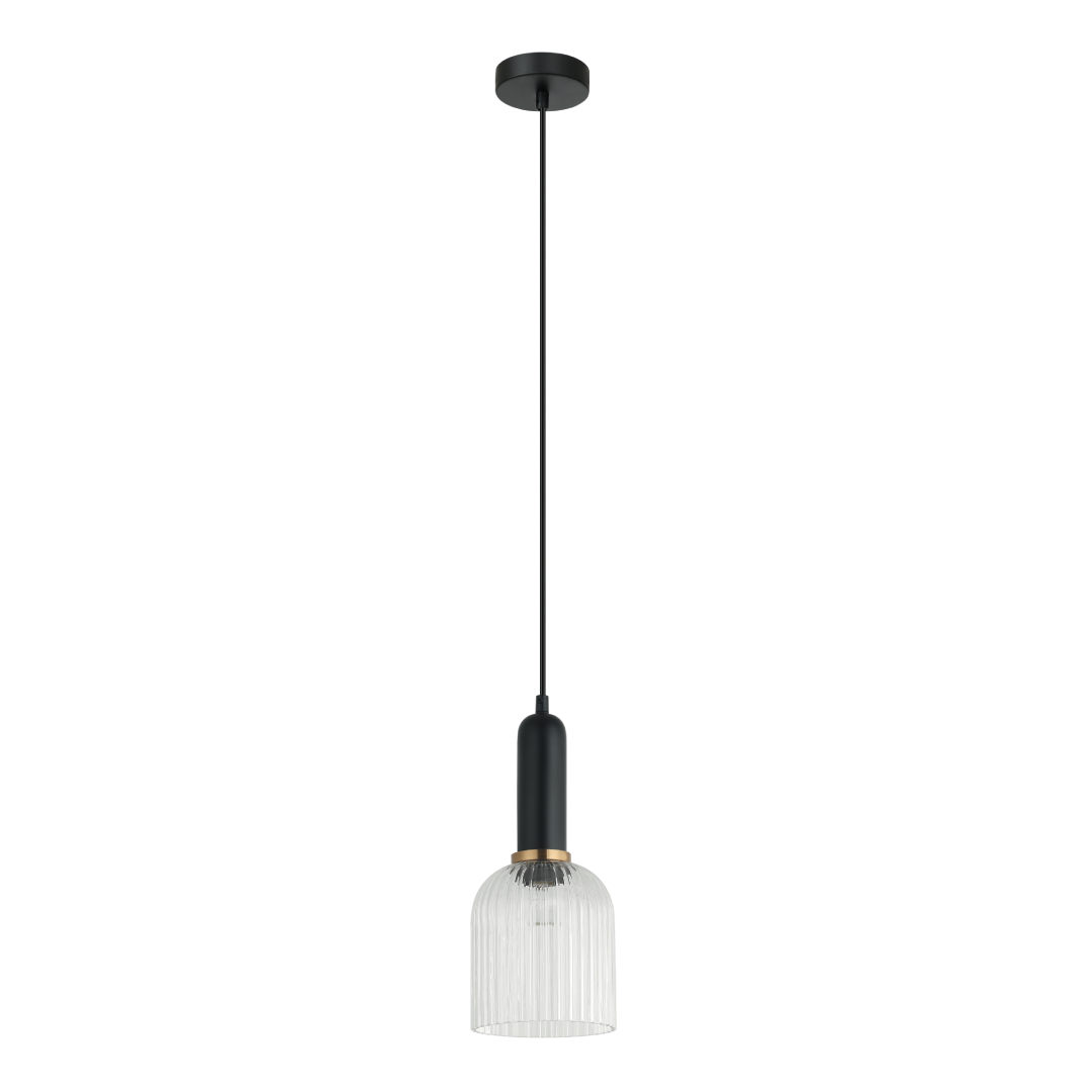VINTAJ: Retro Interior Ellipse Shape Ribbed Glass Pendant Lights