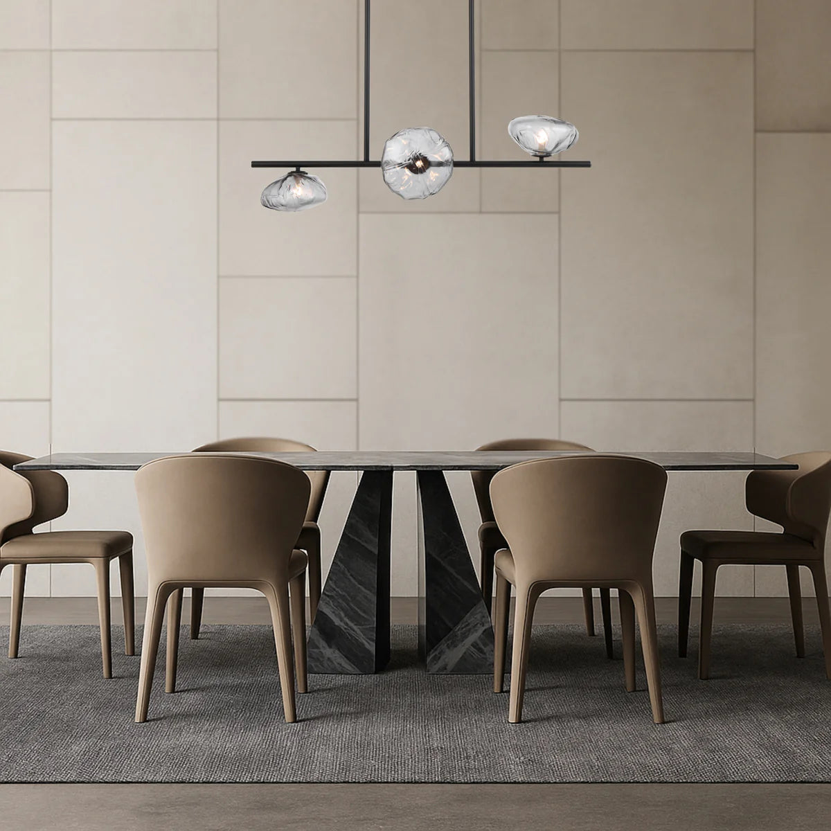 ZECCA 3 LIGHT HORIZONTAL PENDANT
