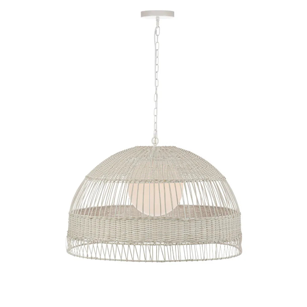 Fortaleza Rattan Pendant - Large White