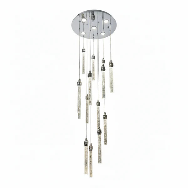 LENA 15 Stick Crystal Chandelier Tri-Colour LED (Chrome)