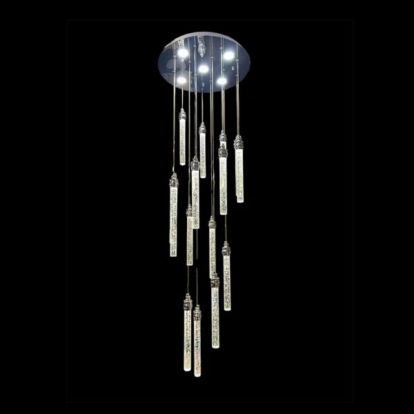LENA 15 Stick Crystal Chandelier Tri-Colour LED (Chrome)