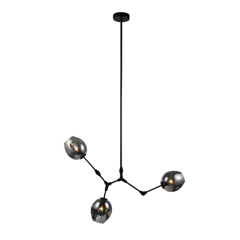 UPR-LINDSEY-3-BLK -SMK Lindsey Bubble Replica 3 Light Pendant